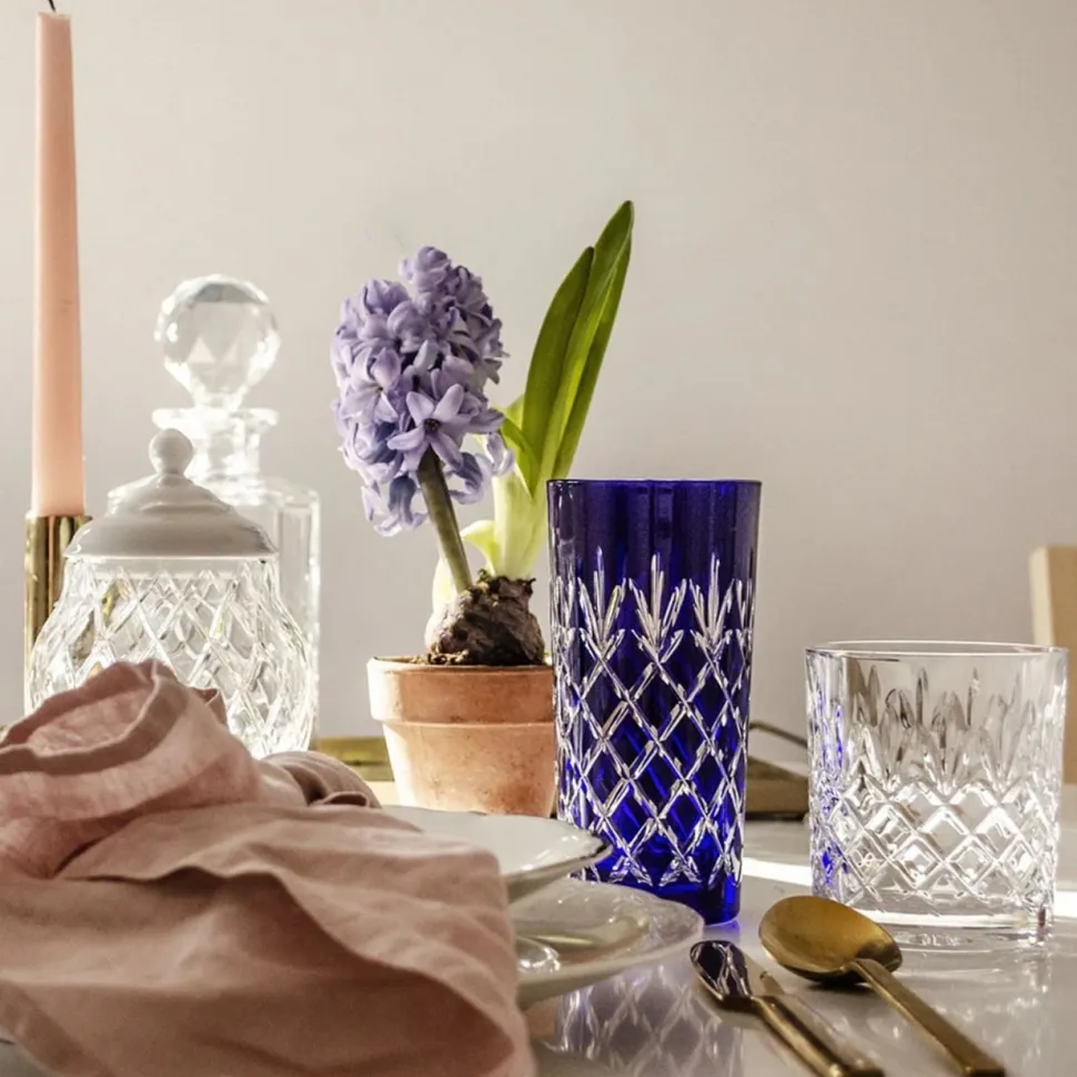 2 chopes cristal bleu taille ananas