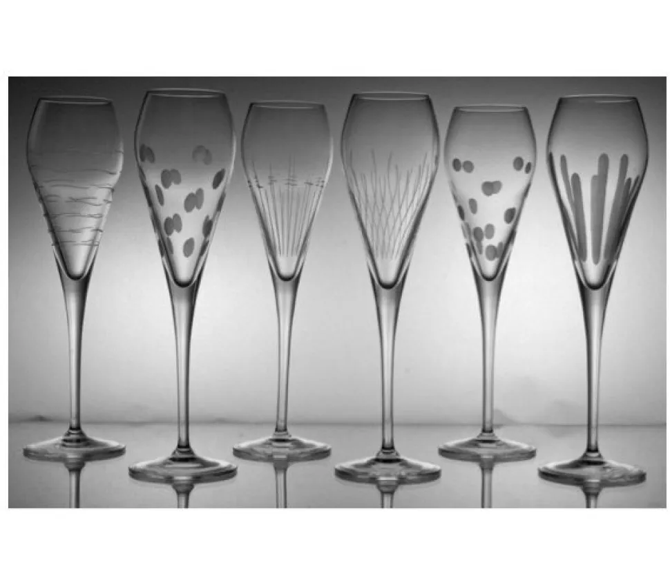 6 flûtes cristal artisanal prosseco