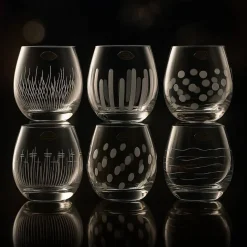 6 gobelets ronds cristal ametysta