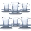 6 mugs thé cristal sans sous tasse