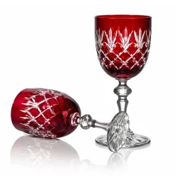 2 verres à vin cristal taille ananas