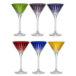 6 verres cocktail cristal couleur timeless