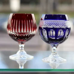 6 verres cognac cristal couleur mireille