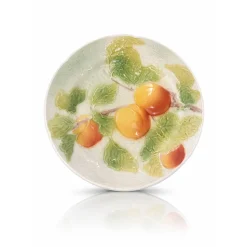 Assiette abricot barbotine