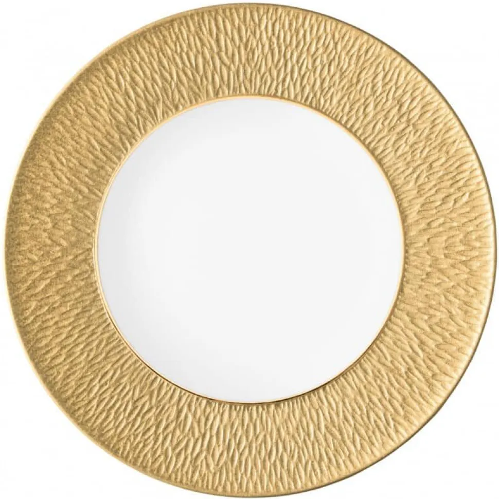 Assiette plate à aile gravée 32 cm Minéral or Raynaud