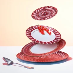 Assiettes creuses Arcadia Rouge Baccarat x2