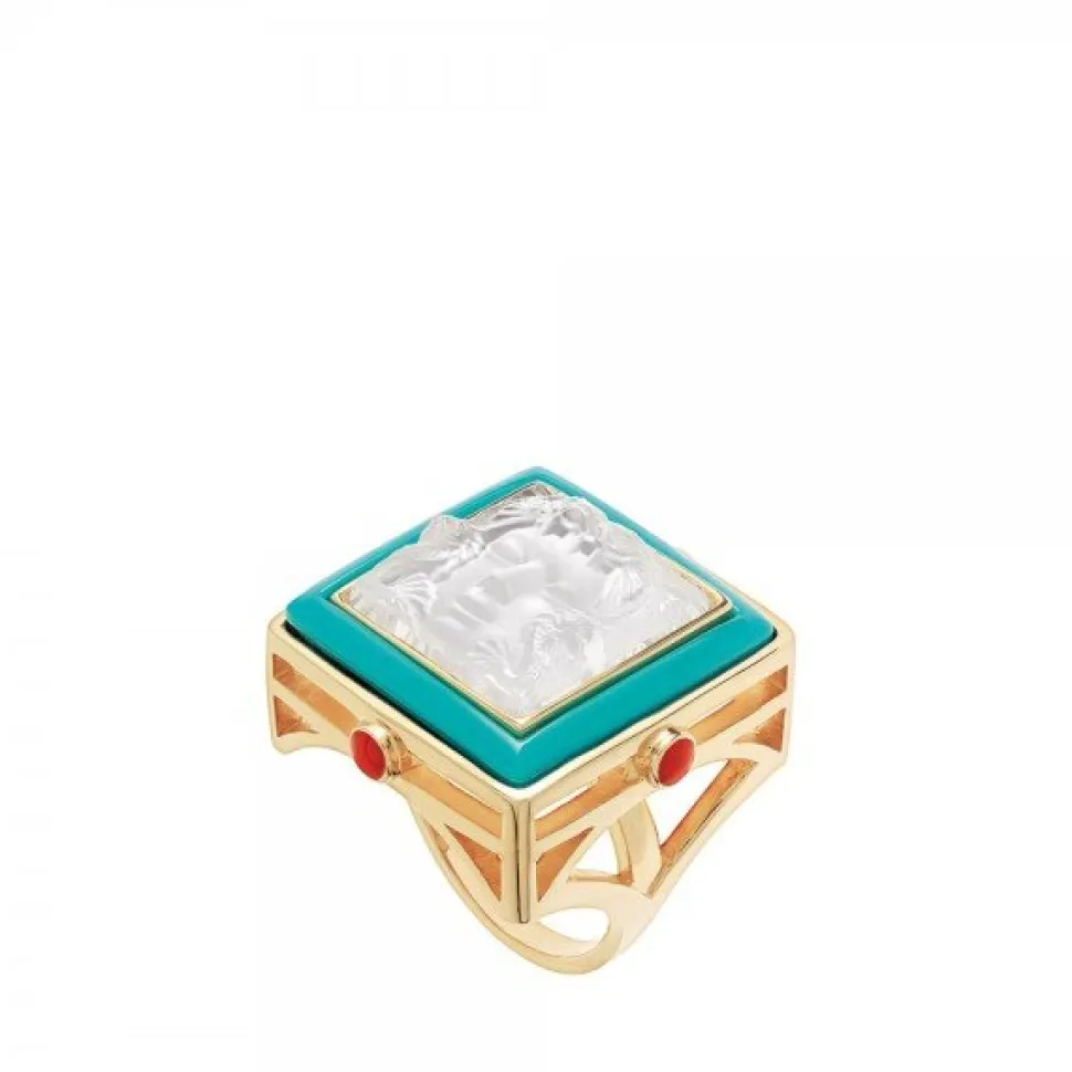 Bague aréthuse turquoise vermeil lalique