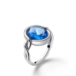 Bague croisé cristal bleu baccarat
