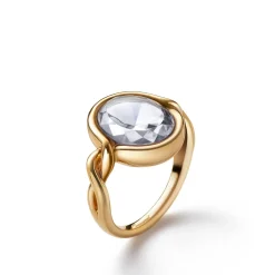 Bague croisé cristal clair baccarat