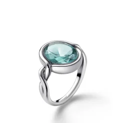 Bague croisé cristal turquoise baccarat