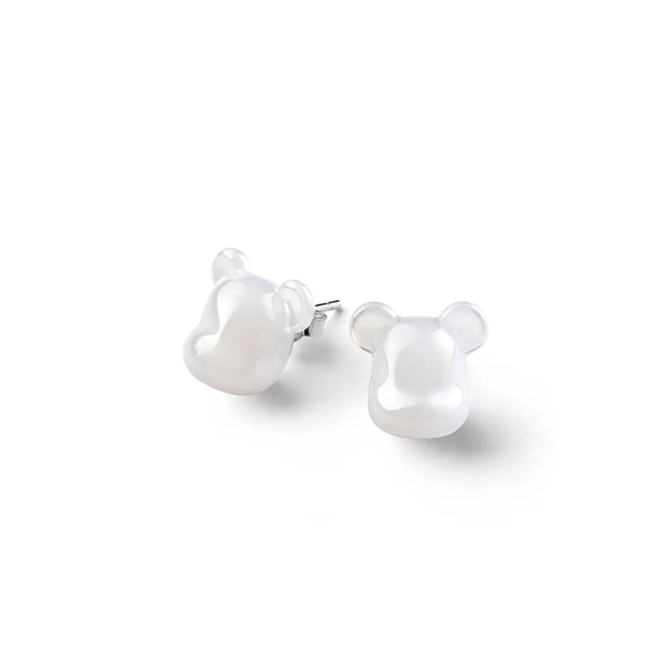 Be@rbrick boucles d’oreilles puce argent baccarat