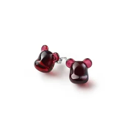 Be@rbrick boucles d’oreilles puce argent baccarat