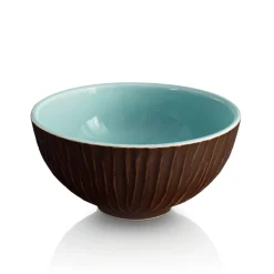 Bol coco turquoise Faïence de Lunéville