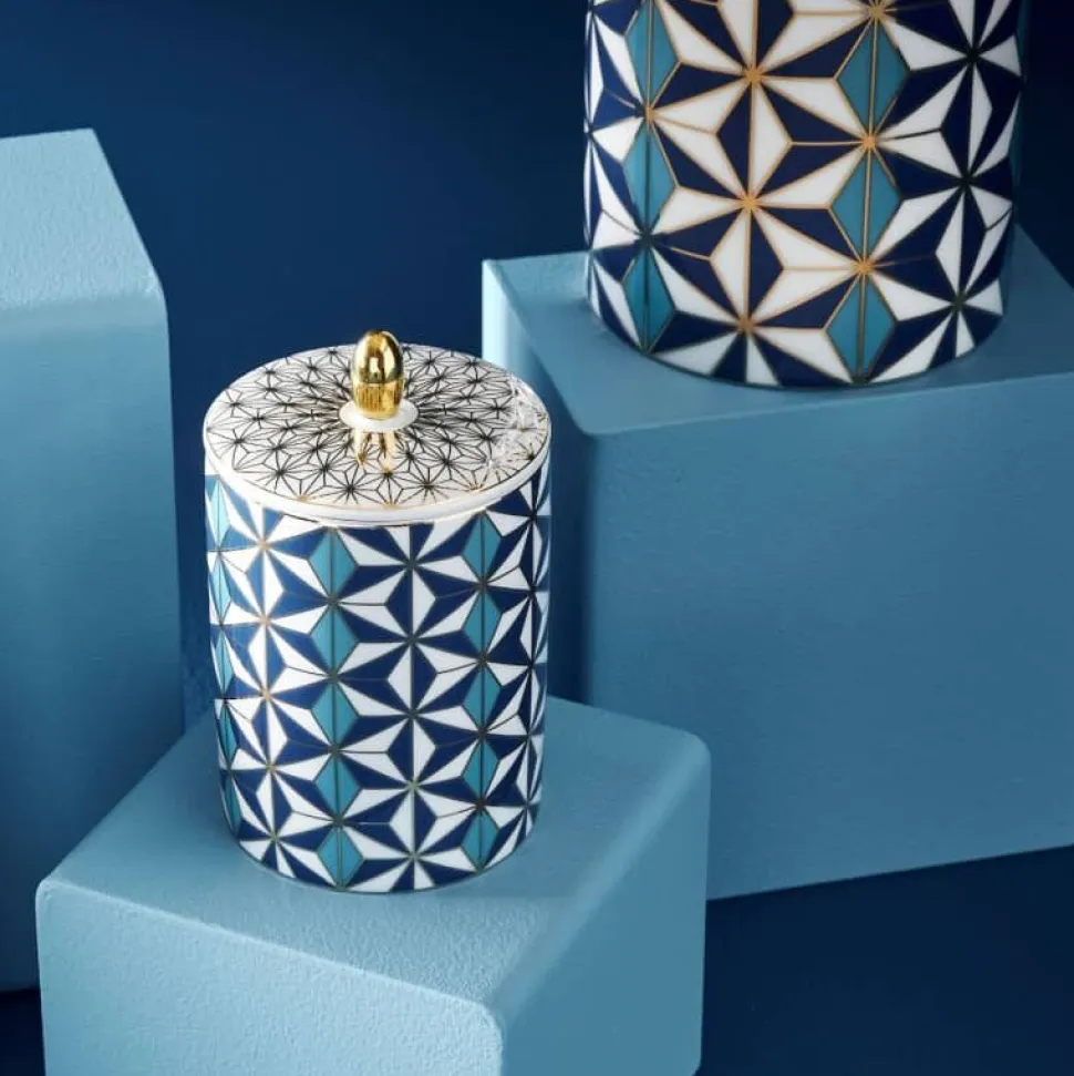 Boîte à bougie porcelaine Mosaic Medina Bleu Raynaud