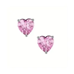 Boucles d’oreilles coeur cristal argent 925