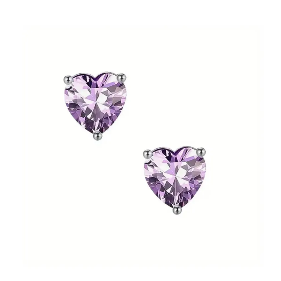 Boucles d’oreilles coeur cristal argent 925