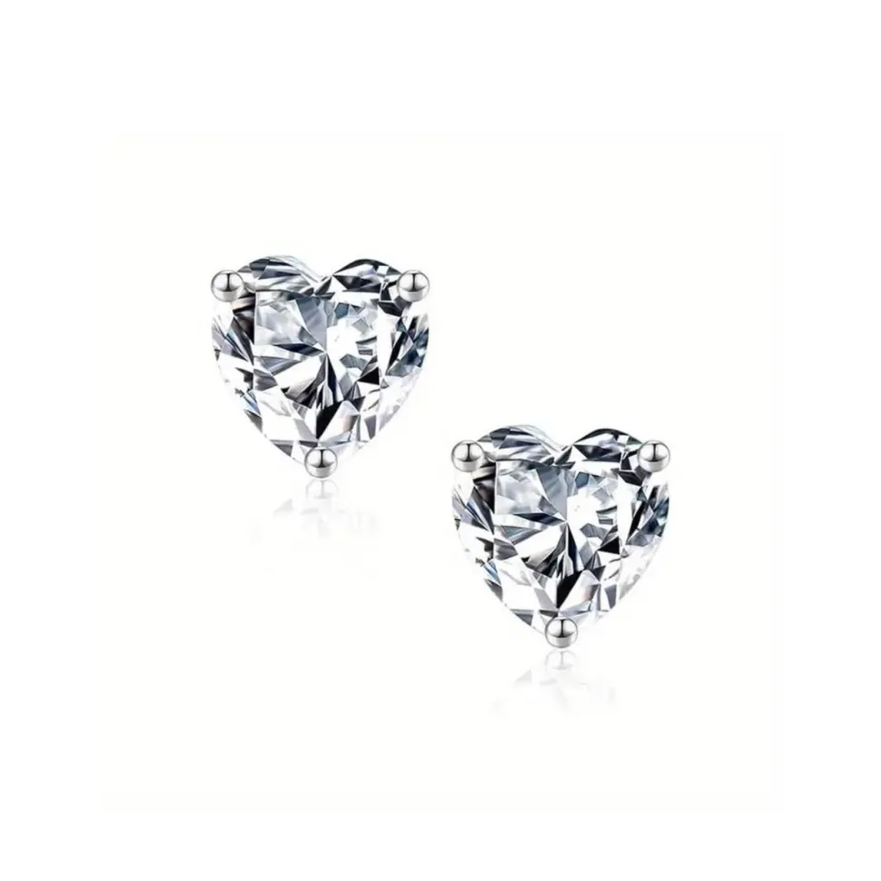 Boucles d’oreilles coeur cristal argent 925