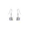 Boucles d’oreilles cristal carré irisé