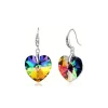 Boucles d’oreilles cristal cœur arc-en-ciel