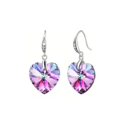 Boucles d’oreilles cristal cœur violet