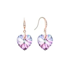 Boucles d’oreilles cristal cœur violet