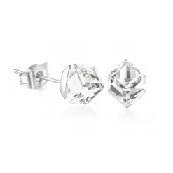 Boucles d’oreilles cube cristal clair