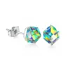 Boucles d’oreilles cube vitrail cristal