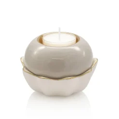 Bougeoir photophore Lotus renaissance Émaux de Longwy