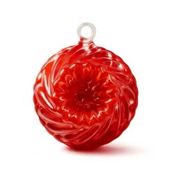 Boule de noël en cristal kouglof rouge 2019