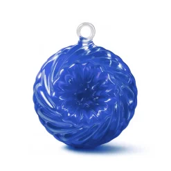 Boule de noël en cristal kouglof 2019 bleu