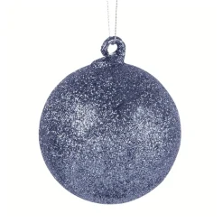 Boule de noël en verre argenté à paillettes n°6