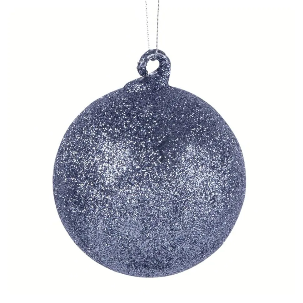Boule de noël en verre argenté à paillettes n°6