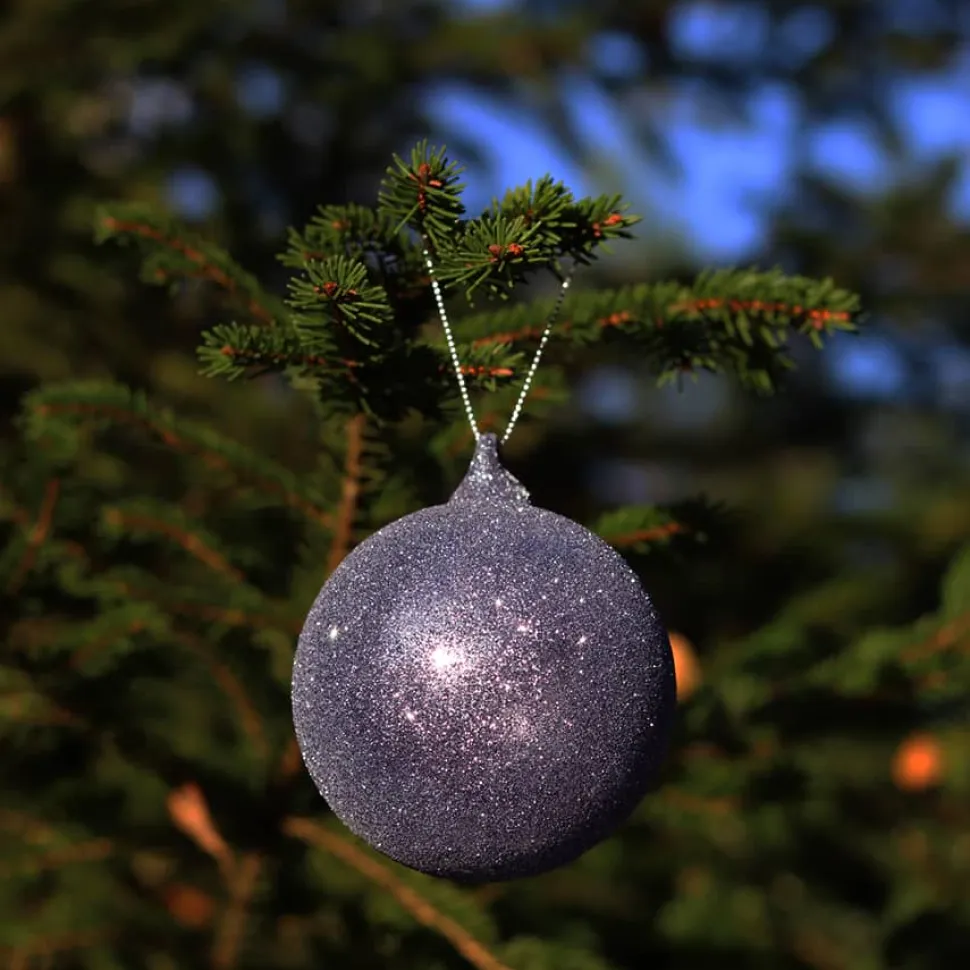 Boule de noël en verre argenté à paillettes n°6