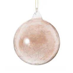 Boule de noël en verre marron craquelée n°12