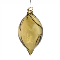 Boule de Noël flamboiement vert olive