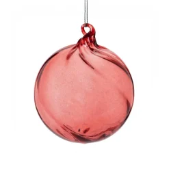 Boule de Noël nativité rose