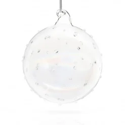 Boule de noël verre irisé à points n°4