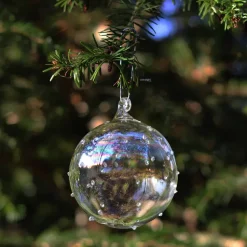 Boule de noël verre irisé à points n°4
