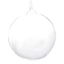 Boule de noël verre plume blanche n°1