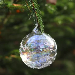 Boule de noël verre striée n°17