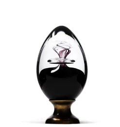 Boule d’escalier cristal noir/bleu