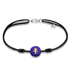 Bracelet croix de Lorraine bleu Michaël Vessière