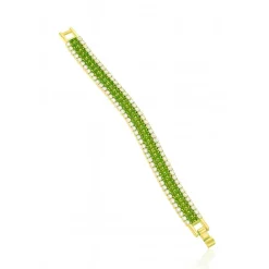 Bracelet Joséphine cristaux vert prairie