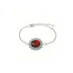 Bracelet médaillon cristal rouge rubis