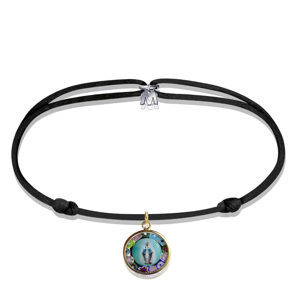 Bracelet médaillon vierge Murano Michaël Vessière