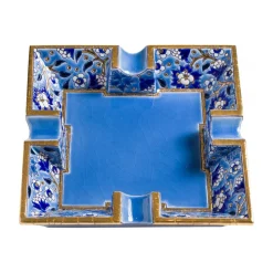 Cendrier carré Héritage bleu Émaux de Longwy
