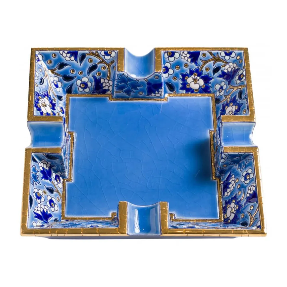 Cendrier carré Héritage bleu Émaux de Longwy