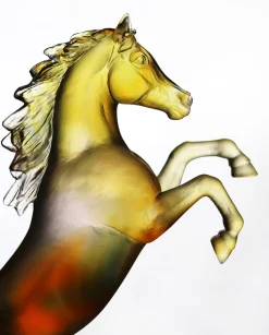 Cheval fougeux ambre gris daum