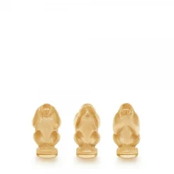 Coffret de 3 sculptures singes Lalique