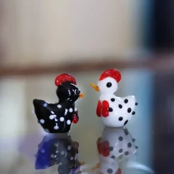 Coffret Poules de Pâques à poids verre à la flamme X3